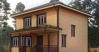 Двухэтажный дом из бруса в Красногорске от Строй-Крр - строительство от 135577 руб.
