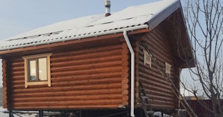 Баня из оцилиндрованного бревна под ключ в Красногорске - от 135577 рублей